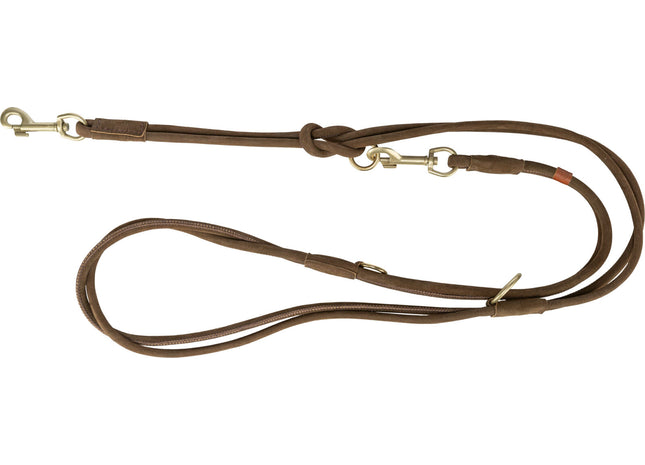 Trixie Pure V-Leine - Leder Hundeleine, braun, 2m