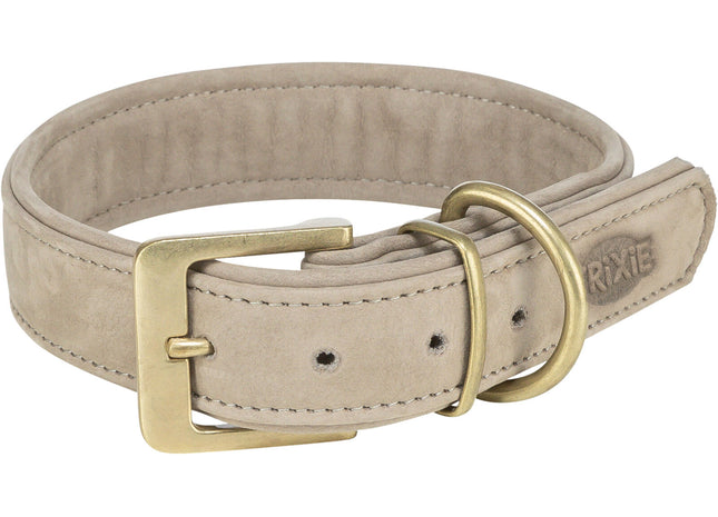 Trixie Pure Halsband - Leder, hellgrau, XS