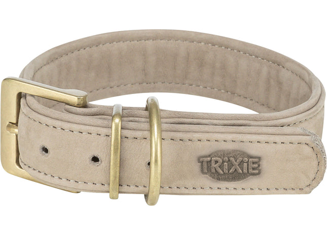 Trixie Pure Halsband - Leder, hellgrau, XS