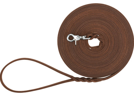 Langlebige 10m Schleppleine aus dunkelbraunem Fettleder von Trixie