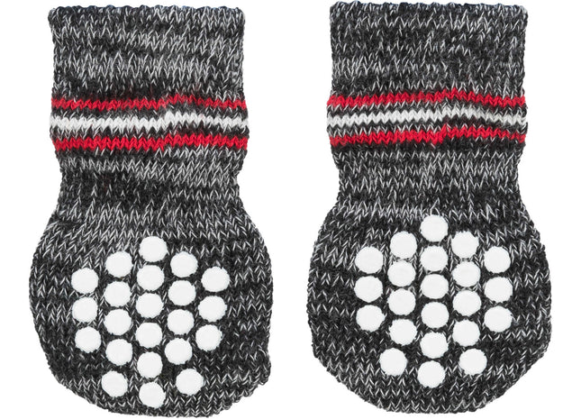 Anti-Rutsch Hundesocken in Grau, 2 Stück, von Trixie