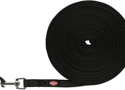 Gummierte Schleppleine in Schwarz für sicheres Training und Auslauf
