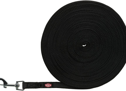 Gummierte Schleppleine in Schwarz für sicheres Training und Auslauf