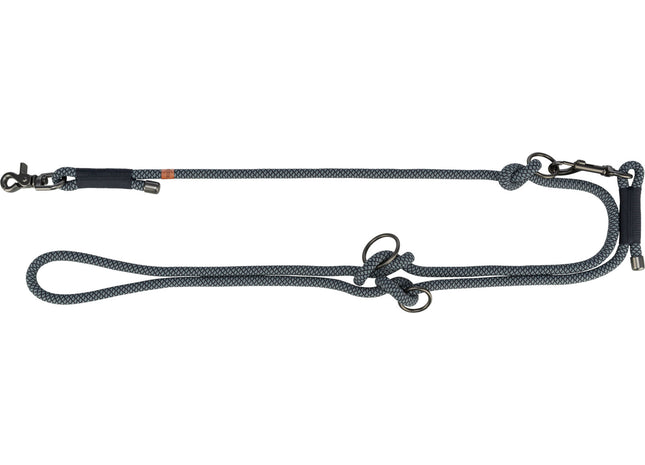 Trixie Soft Rope V-Leine - doppelte Hundeleine schwarz/grau