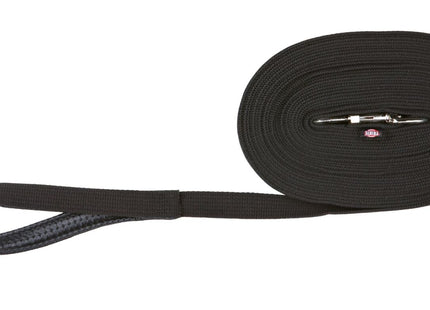 Schwarze Baumwoll-Schleppleine von Trixie für entspannte Spaziergänge mit deinem Hund