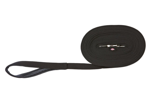 Schwarze Baumwoll-Schleppleine von Trixie für entspannte Spaziergänge mit deinem Hund