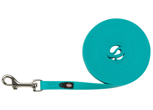 Leichte Trixie Schleppleine in Ozeanblau für entspannte Spaziergänge am Strand