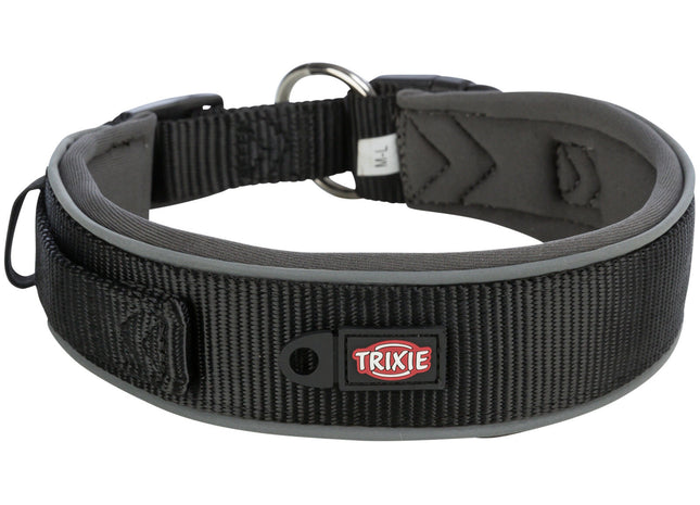 Trixie Premium Halsband – extra breit schwarz/grafit