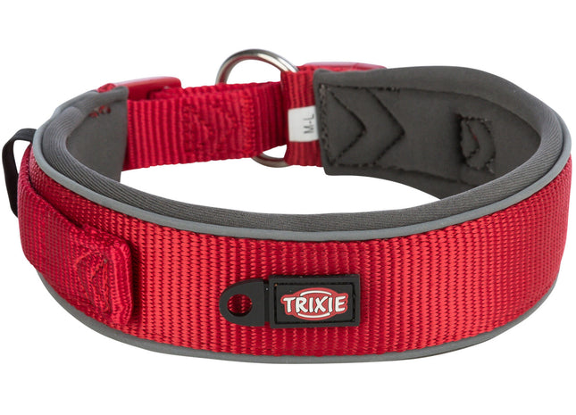 Trixie Premium Halsband – extra breit, rot/grafit