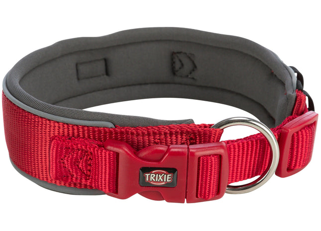 Trixie Premium Halsband – extra breit, rot/grafit