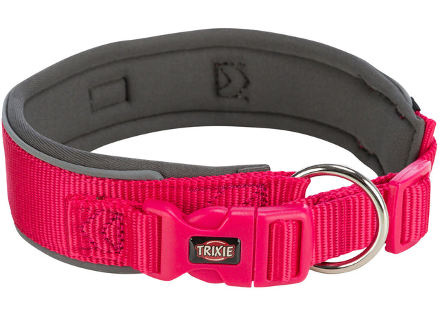 Trixie Premium Halsband – extra breit, fuchsia/grafit