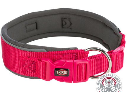 Trixie Premium Halsband – extra breit, fuchsia/grafit
