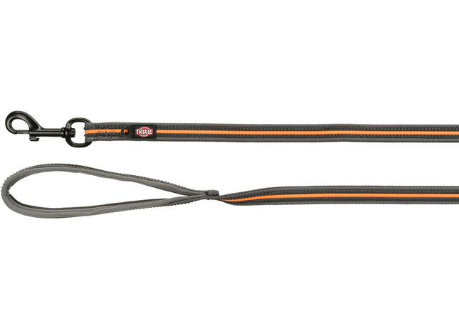 Trixie Fusion Schleppleine – 15m gummiert grafit/papaya