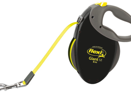 Sicherer Trixie Flexi Neon Giant Gurt in Schwarzneon für grosse Hunde