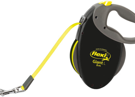 Sicherer Trixie Flexi Neon Giant Gurt in Schwarzneon für grosse Hunde