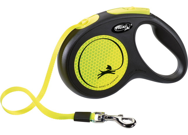 Trixie Flexi New NEON - Gurtleine schwarz/neongelb S