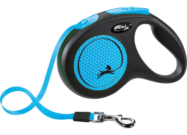 Trixie Flexi New NEON - Gurtleine neonblau 5m S