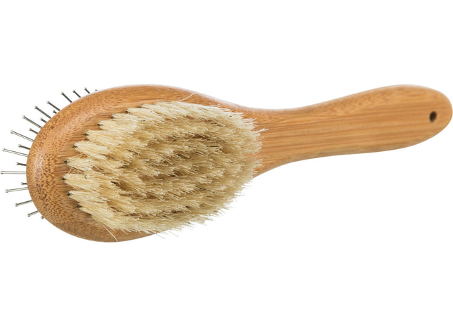 Trixie Bambus Bürste mit Natur- & Metallborsten, beidseitig