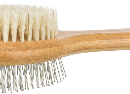 Trixie Bambus Bürste mit Natur- & Metallborsten, beidseitig