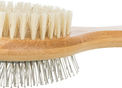 Trixie Bambus Bürste mit Natur- & Metallborsten, beidseitig