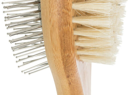 Trixie Bambus Bürste mit Natur- & Metallborsten, beidseitig