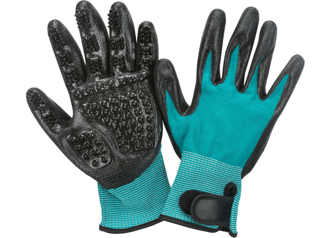 Trixie Fellpflege-Handschuhe aus Nylon und Gummi für Haustiere, 1 Paar