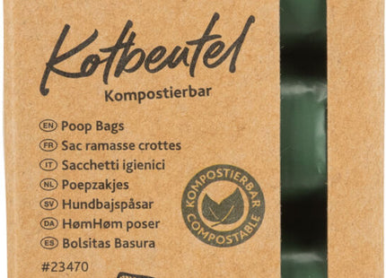 Kompostierbare Hundekotbeutel in Waldgrün für umweltbewusste Hundebesitzer
