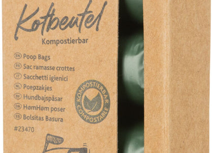 Kompostierbare Hundekotbeutel in Waldgrün für umweltbewusste Hundebesitzer