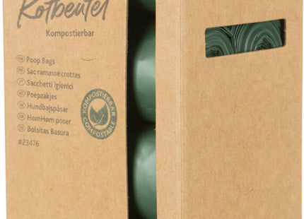 Kompostierbare Hundekotbeutel in Waldgrün für umweltbewusste Hundebesitzer