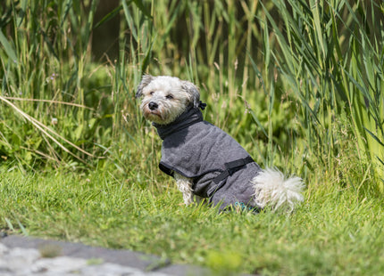 Frottee-Bademantel in Grau für Hunde von Trixie - nach dem Baden kuschelig trocken bleiben