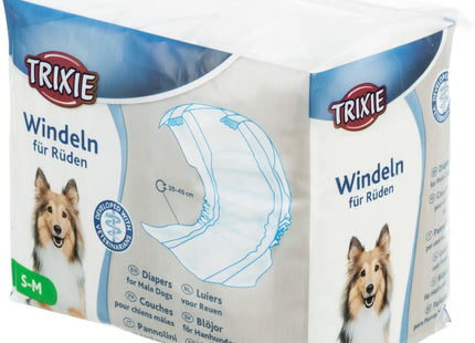 Trixie Rüdenwindeln 12 Stück - Hochwertige Hundewindeln für Rüden, saugfähig und bequem