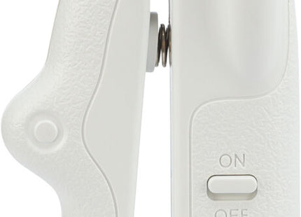 Präzise Krallenschere mit LED-Licht für sicheres Schneiden, aus weissem Kunststoff und Edelstahl