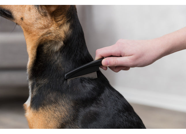 Trixie Floh- und Staubkamm aus Kunststoff und Metallzinken, 15 cm