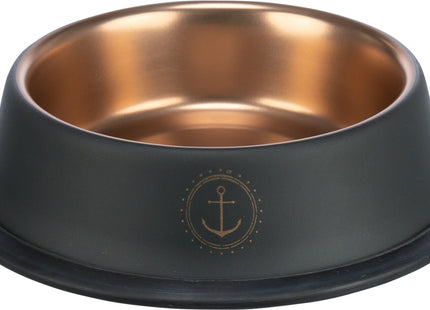 Edelstahlnapf in Schwarzbronze von Trixie für stilvolles Fressen