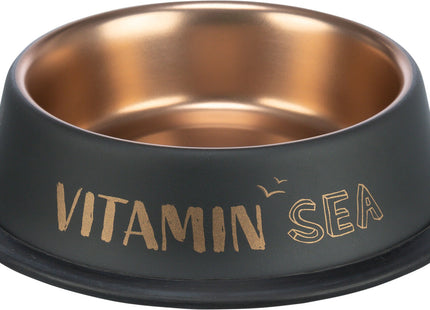 Edelstahlnapf in Schwarzbronze von Trixie für stilvolles Fressen