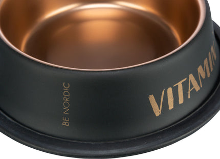 Edelstahlnapf in Schwarzbronze von Trixie für stilvolles Fressen