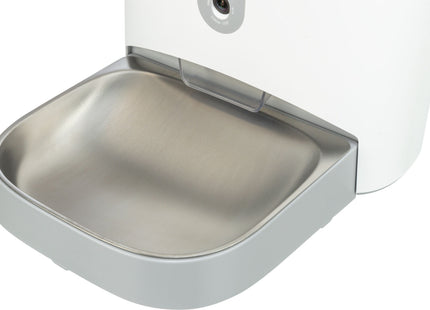 Automatischer Futterautomat für Haustiere in Weissgrau, smart und praktisch