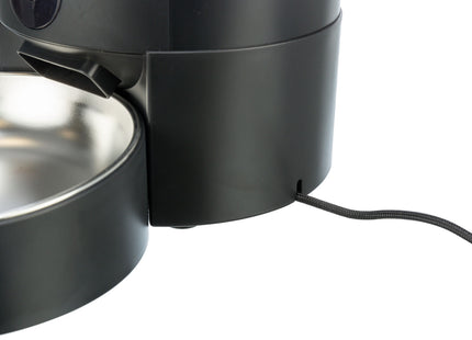 Automatischer Futterautomat für Haustiere in elegantem Schwarz