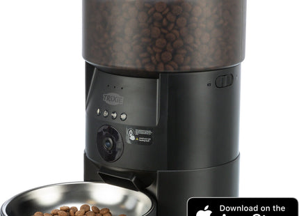 Automatischer Futterautomat für Haustiere in elegantem Schwarz