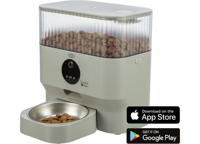 Automatischer Futterautomat für Haustiere in Hellgrau