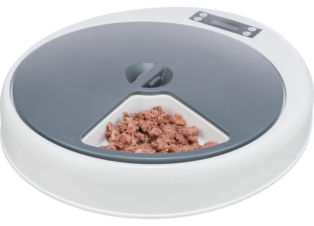 Automatischer Futterspender für Haustiere in Weissgrau