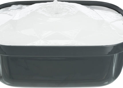 Trinkbrunnen für Katzen in Grau-Weiss mit polygonalem Design