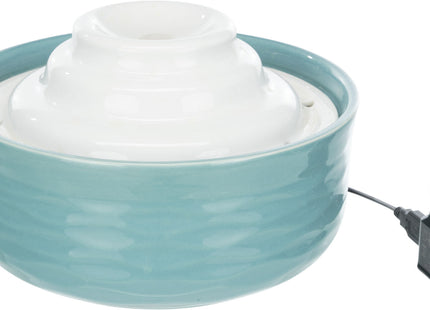 Keramik-Trinkbrunnen für Haustiere, 1,5 l, petrolweiss