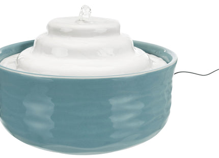 Keramik-Trinkbrunnen für Haustiere, 1,5 l, petrolweiss