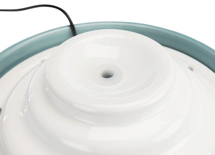 Keramik-Trinkbrunnen für Haustiere, 1,5 l, petrolweiss