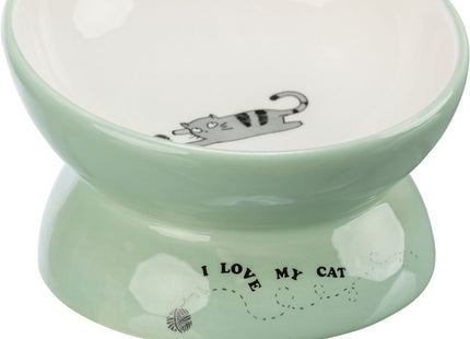 Erhöhter Keramiknapf in Salbeiweiss von Trixie für Katzen