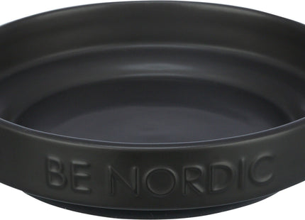 Schwarzer flacher Keramiknapf mit Gummiunterseite von Trixie