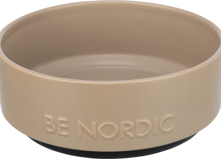 Keramiknapf in Taupe mit Gummiring von Trixie für nordischen Stil