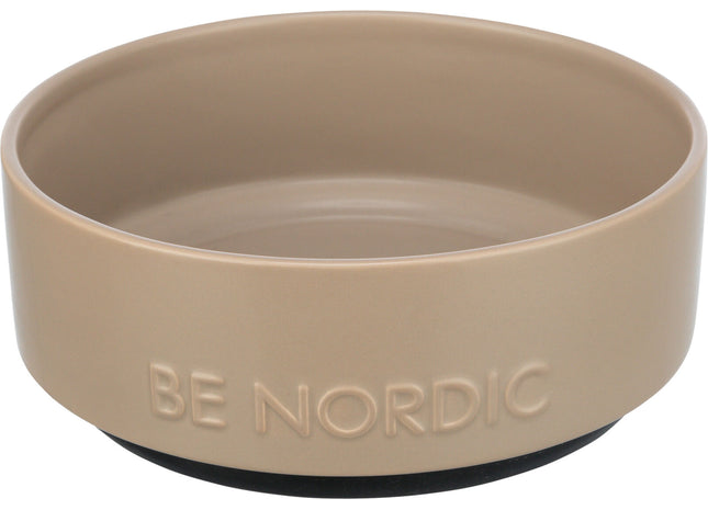 Keramiknapf in Taupe mit Gummiring von Trixie für nordischen Stil