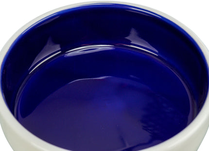 Katzennapf aus blauer Keramik für stilvolles Fressen und Trinken